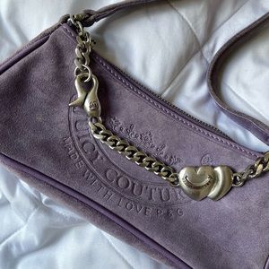 VINTAGE Juicy Couture Suede Lilac Shoulder Bag with Charms